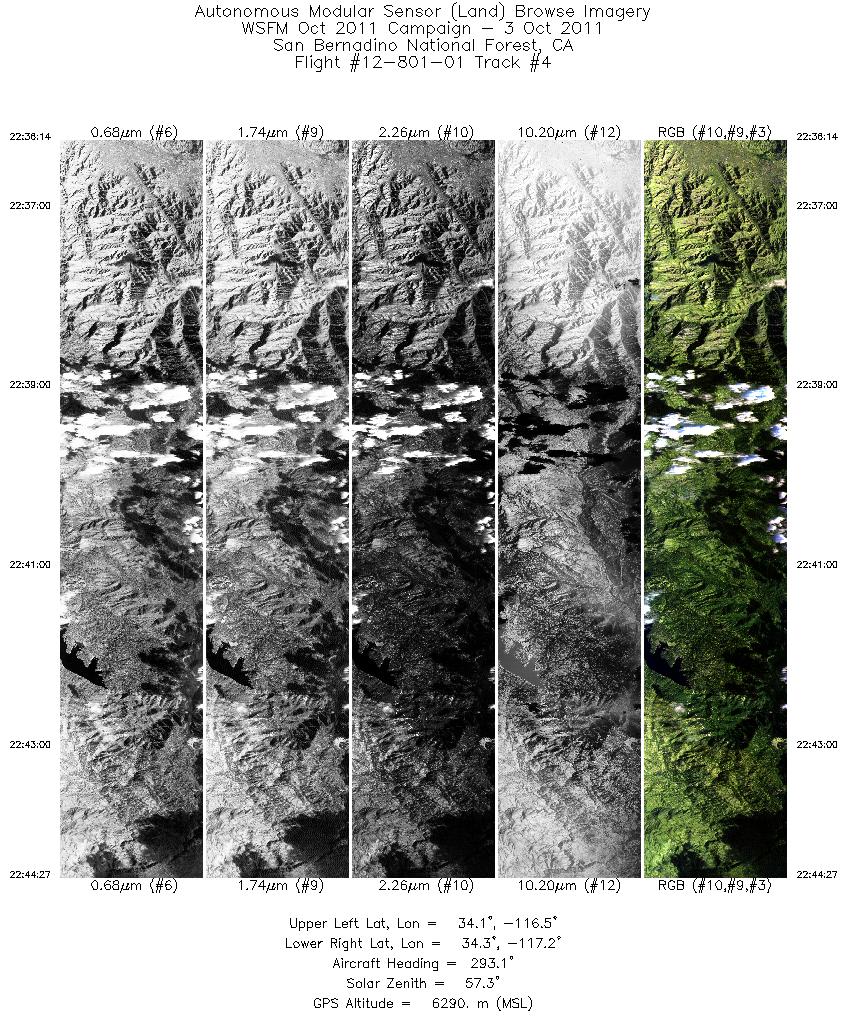 Image of selected bands from flight line 04