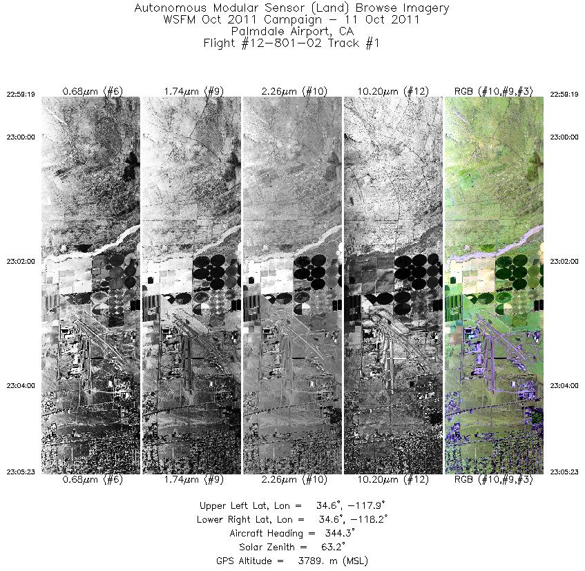 Image of selected bands from flight line 01