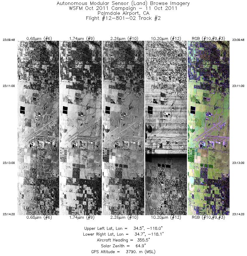 Image of selected bands from flight line 02