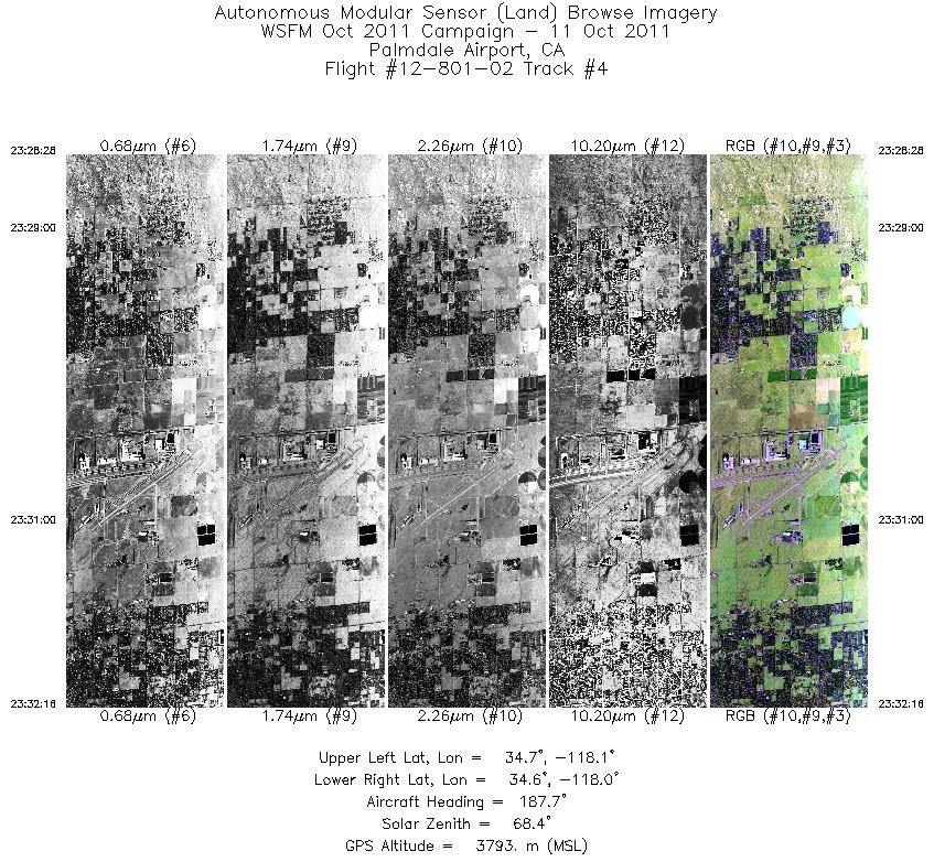 Image of selected bands from flight line 04