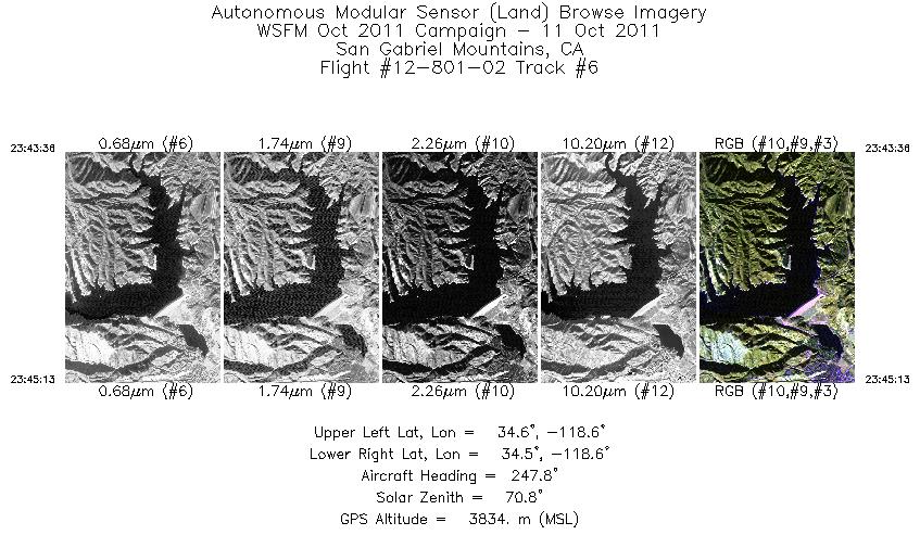 Image of selected bands from flight line 06