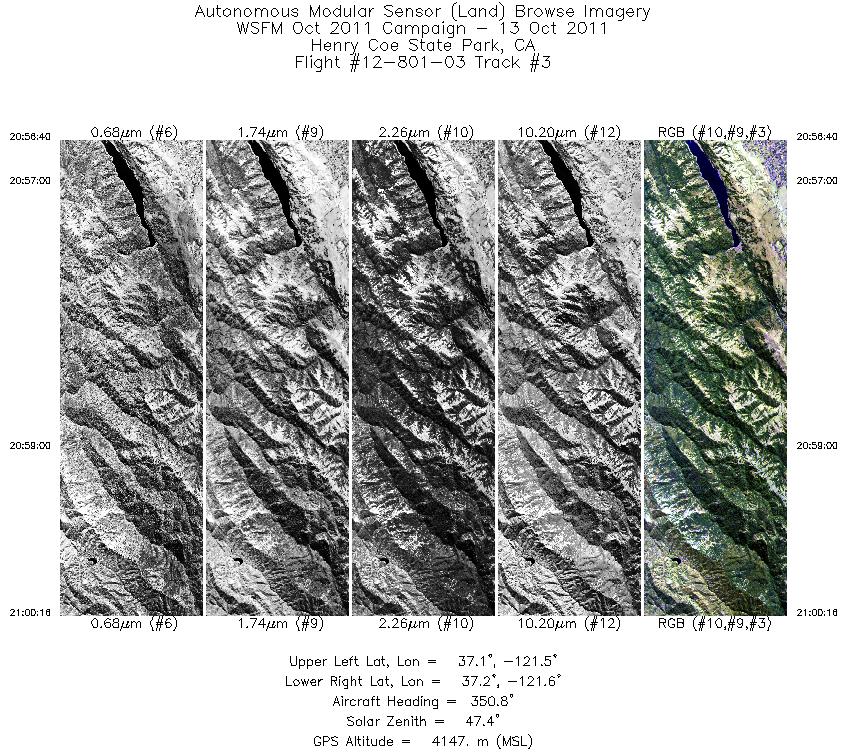 Image of selected bands from flight line 03