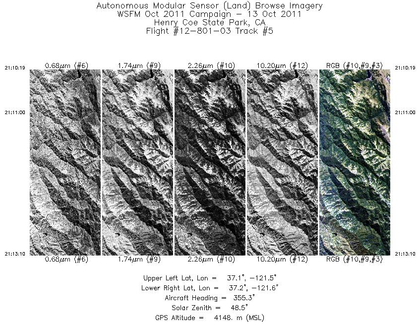 Image of selected bands from flight line 05