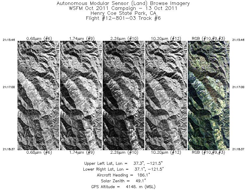 Image of selected bands from flight line 06