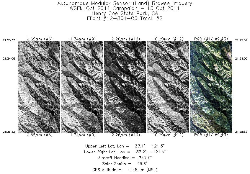 Image of selected bands from flight line 07