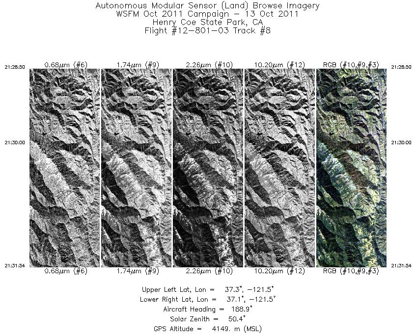 Image of selected bands from flight line 08