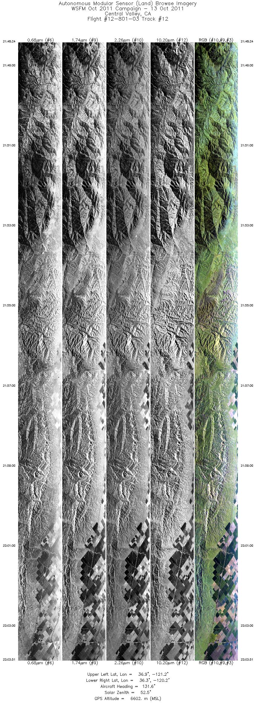 Image of selected bands from flight line 12