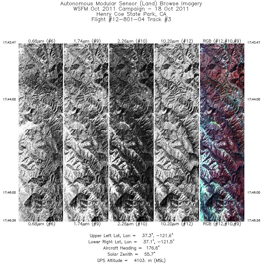 Image of selected bands from flight line 03