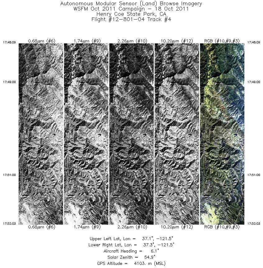 Image of selected bands from flight line 04