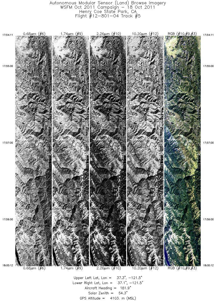 Image of selected bands from flight line 05