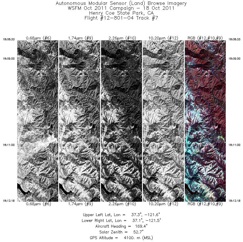 Image of selected bands from flight line 07