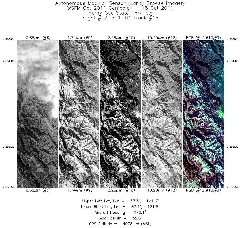 Image of selected bands from flight line 18