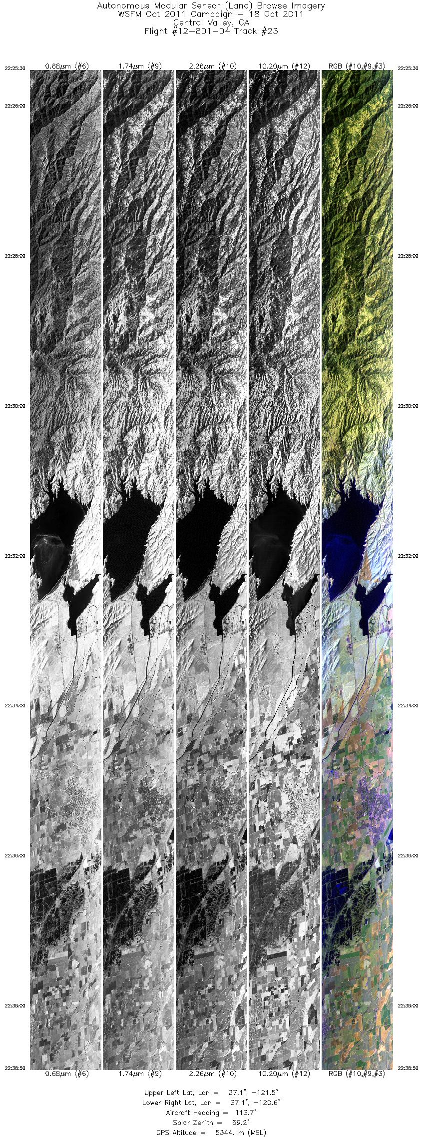 Image of selected bands from flight line 23