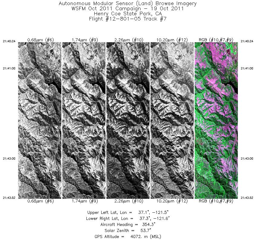 Image of selected bands from flight line 07