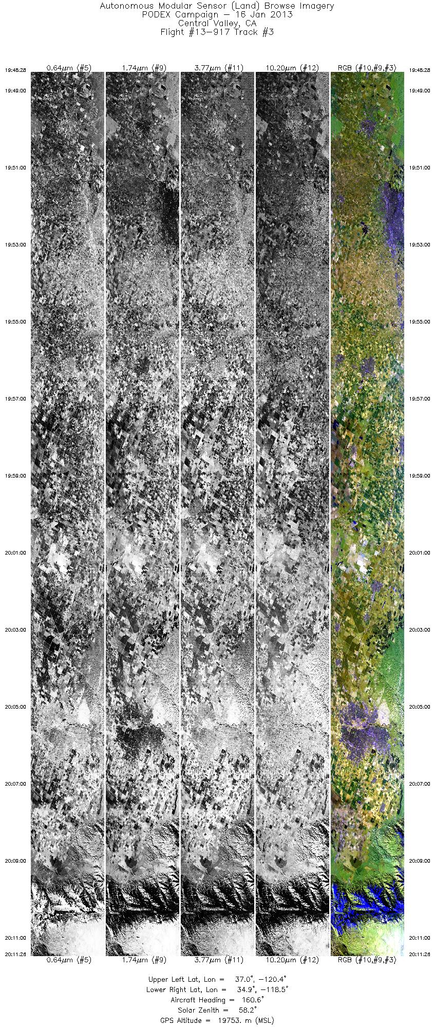 Image of selected bands from flight line 03