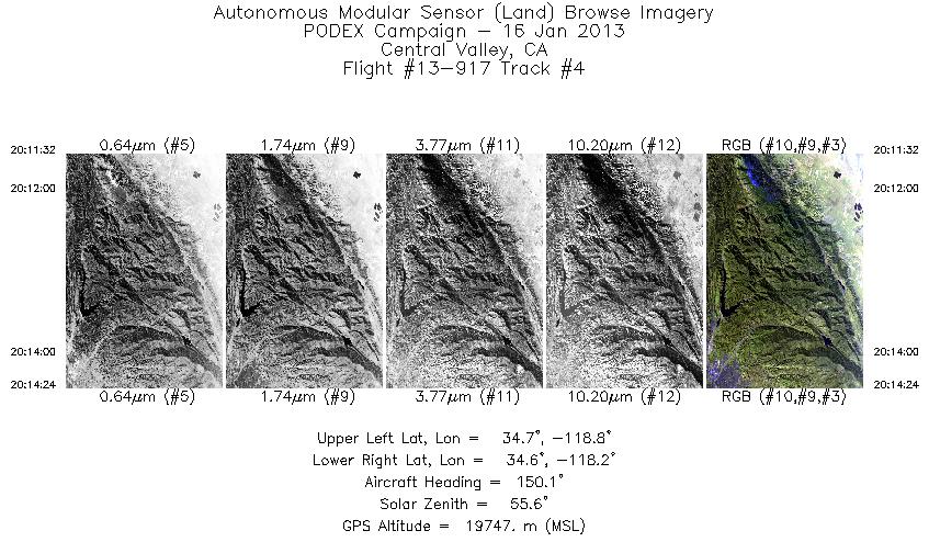 Image of selected bands from flight line 04