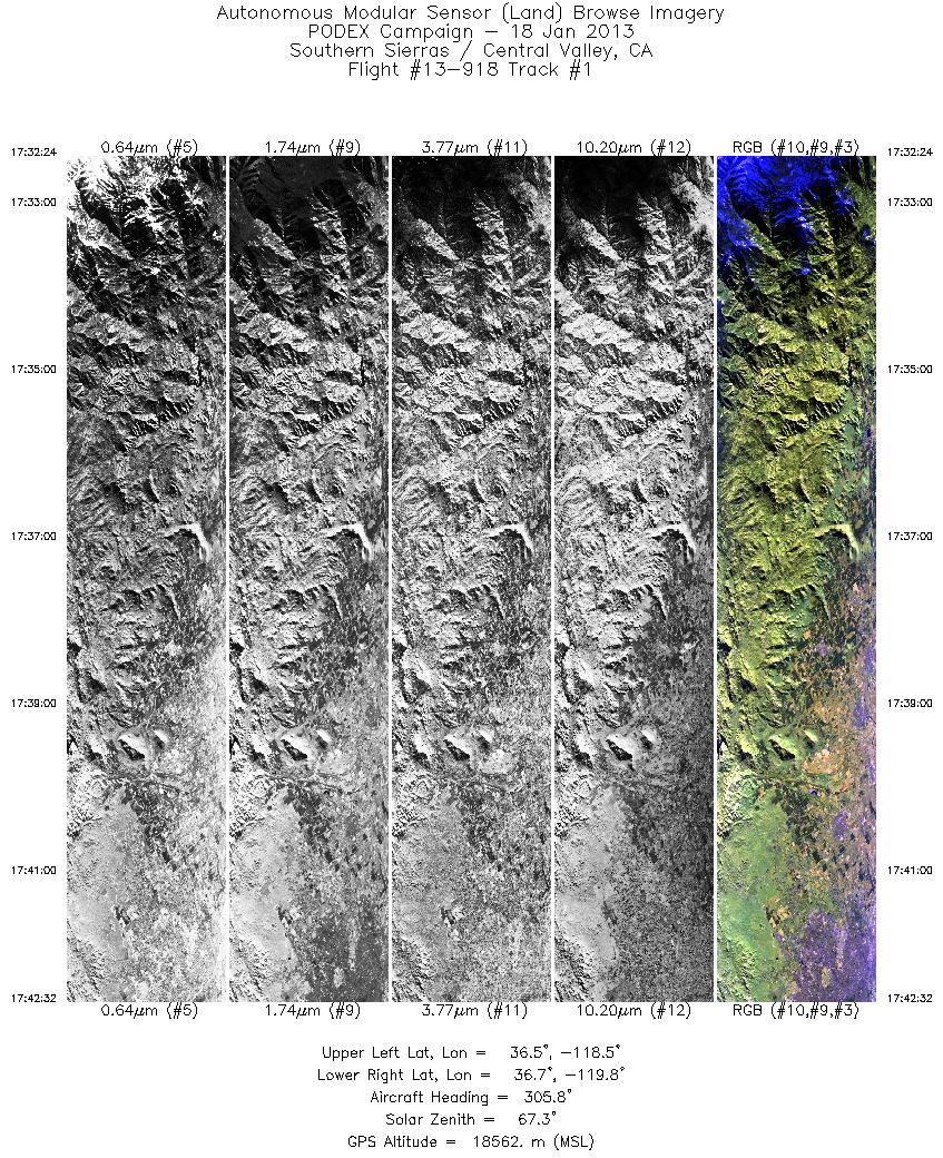 Image of selected bands from flight line 01