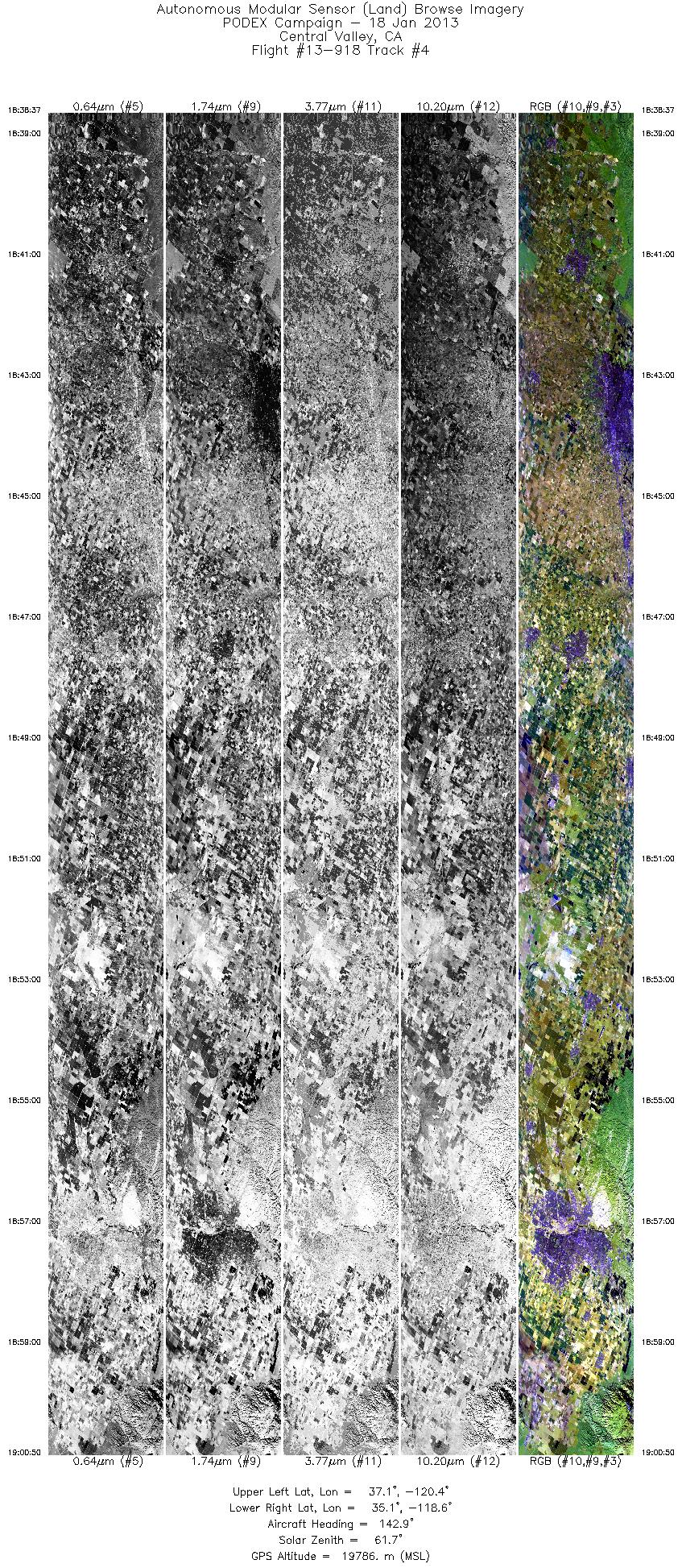 Image of selected bands from flight line 04