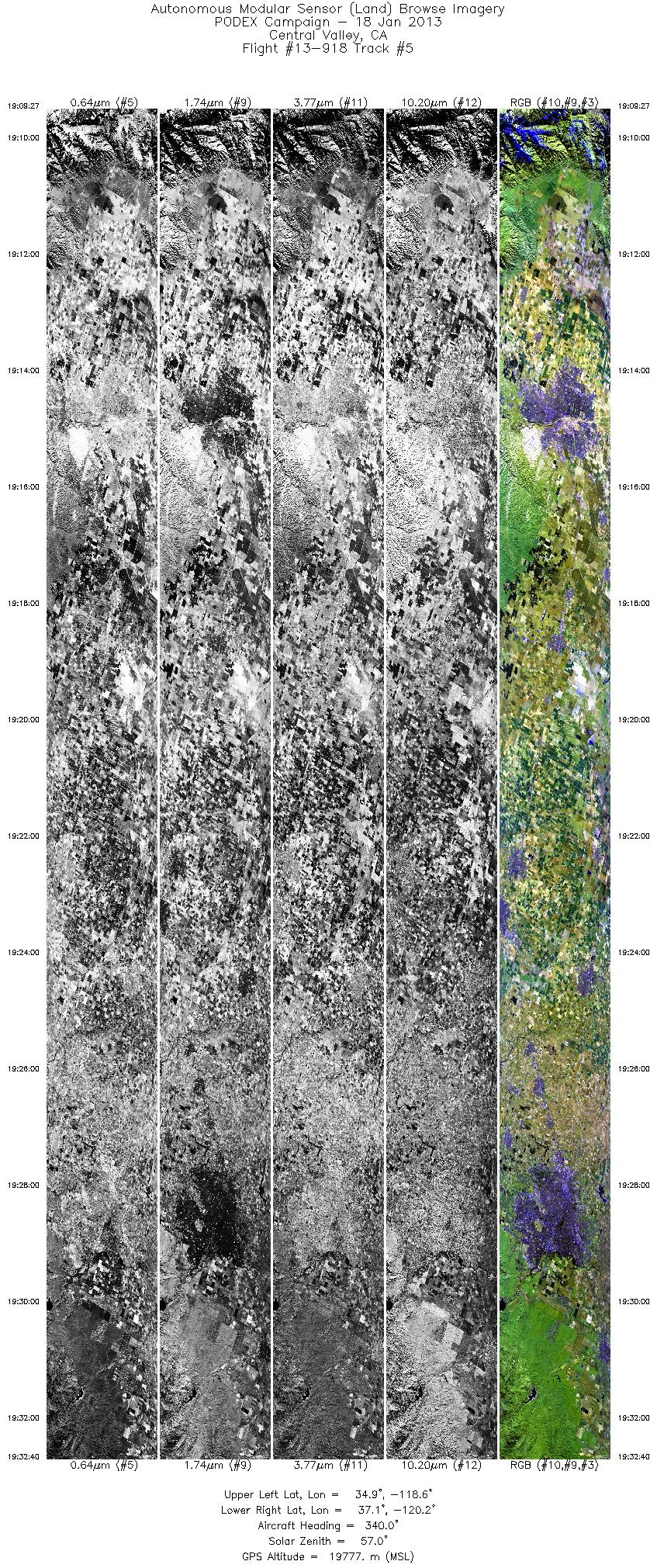 Image of selected bands from flight line 05