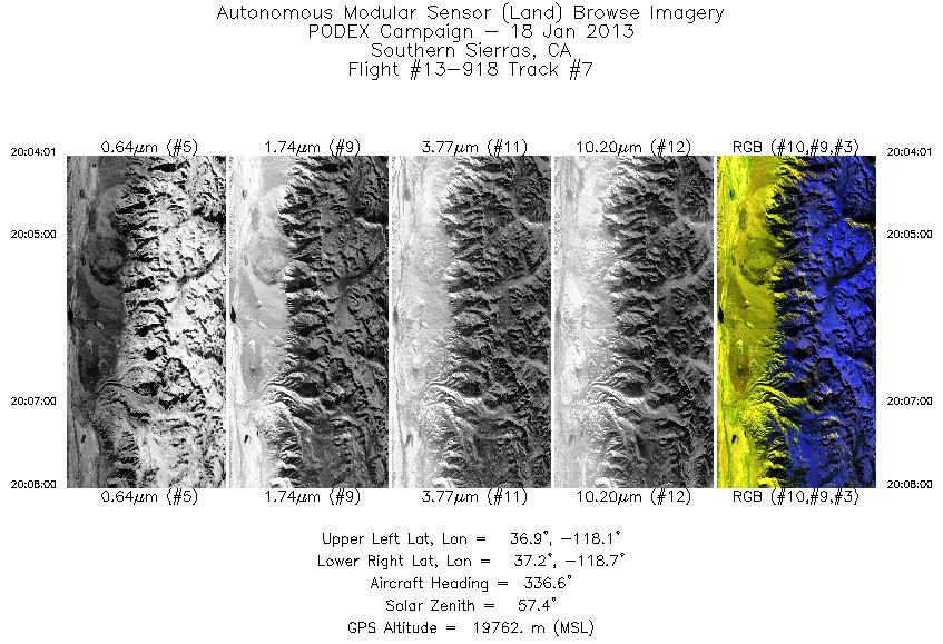 Image of selected bands from flight line 07