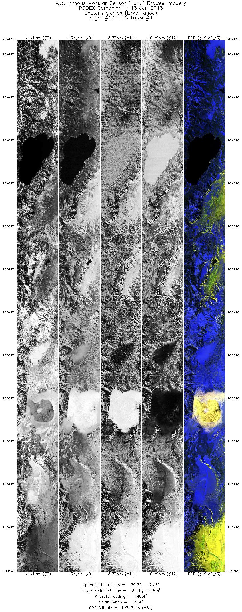 Image of selected bands from flight line 09