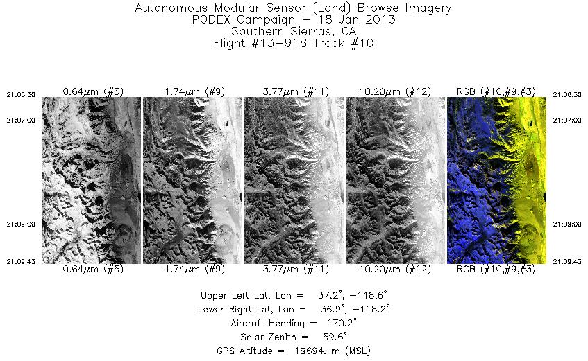 Image of selected bands from flight line 10