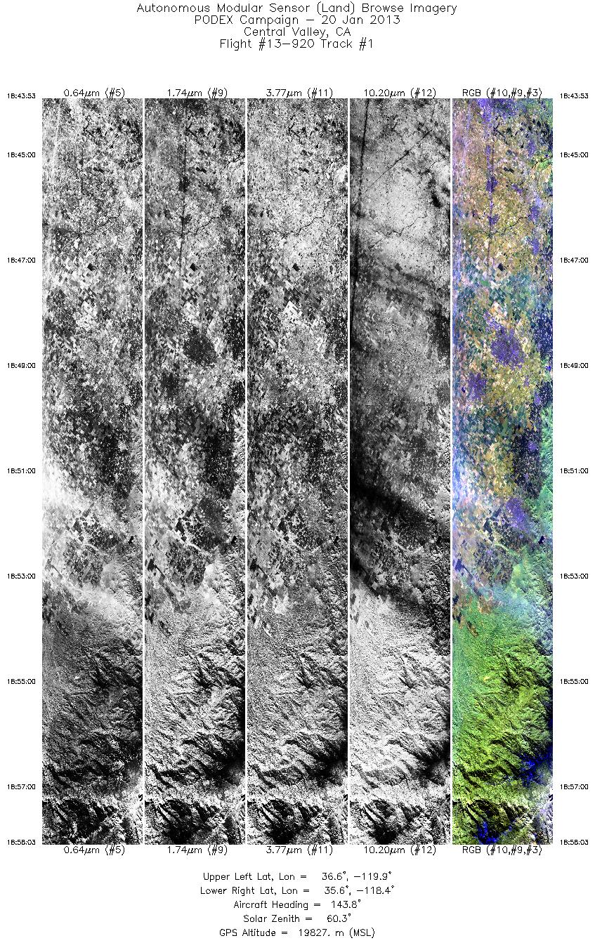 Image of selected bands from flight line 01