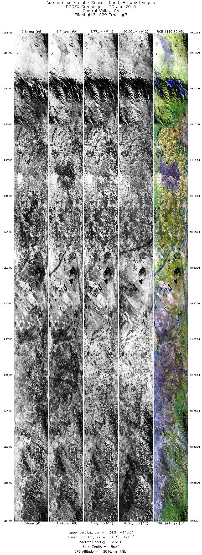 Image of selected bands from flight line 03