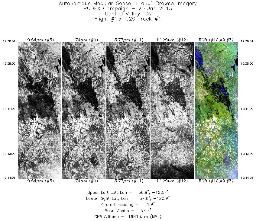 Image of selected bands from flight line 04