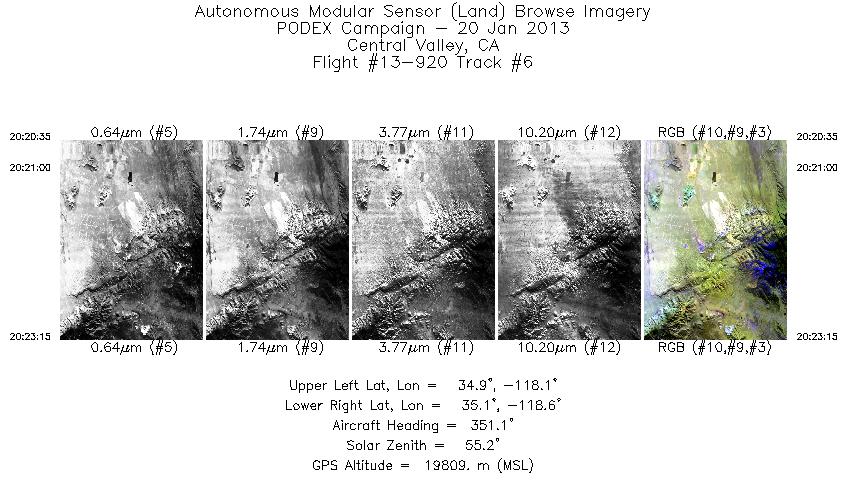 Image of selected bands from flight line 06