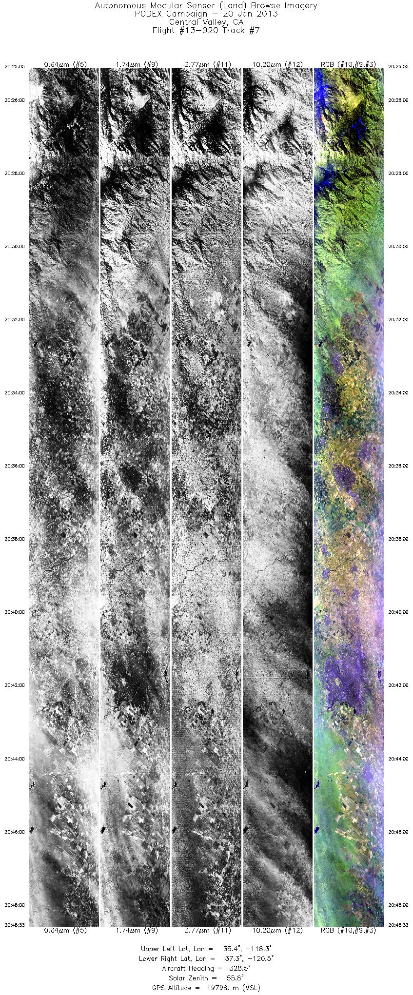 Image of selected bands from flight line 07