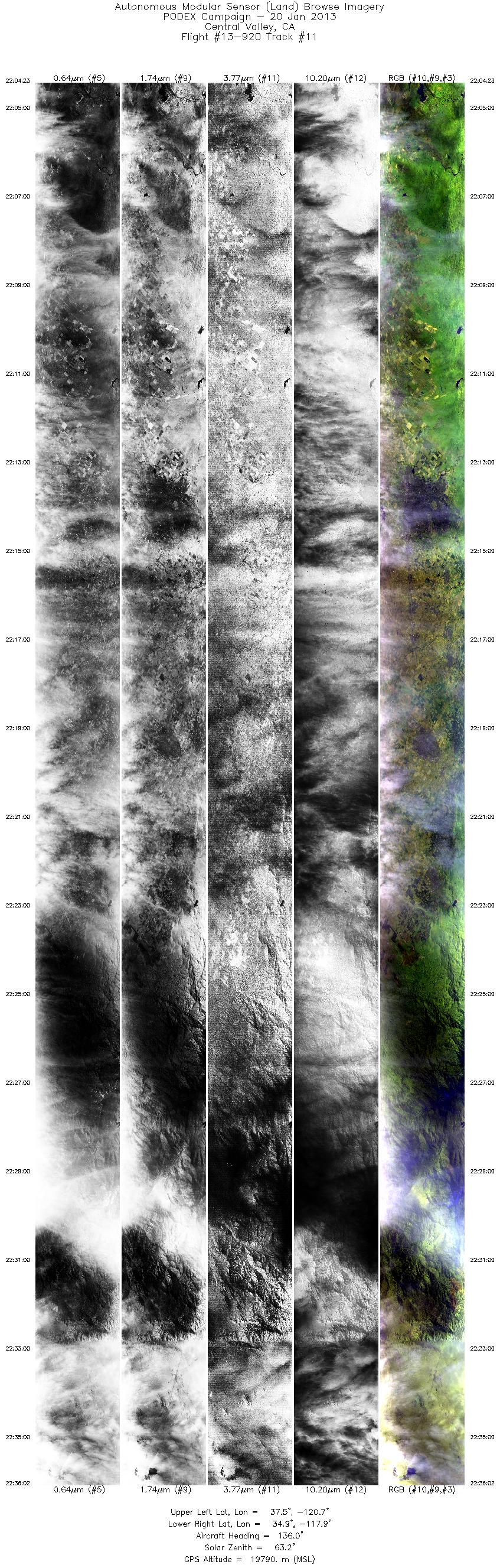 Image of selected bands from flight line 11