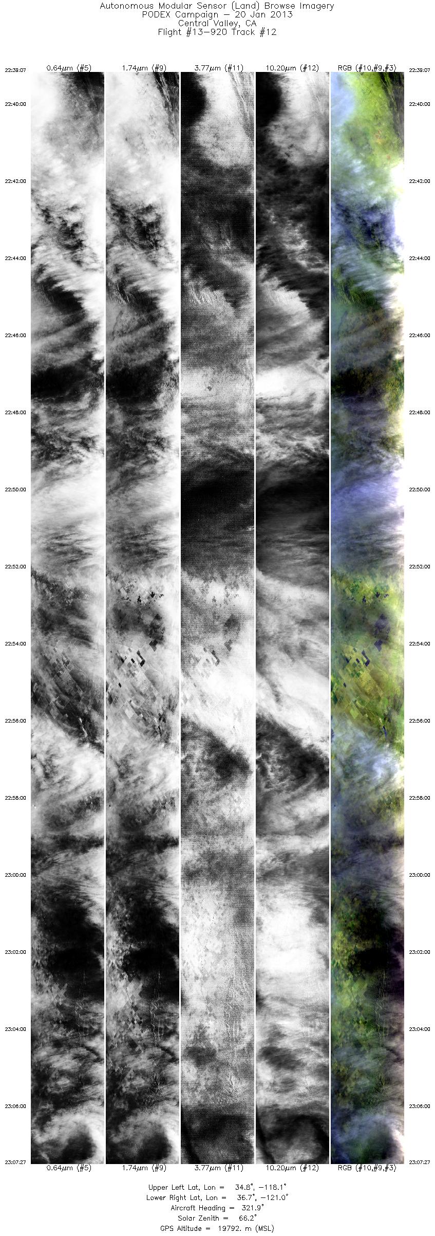 Image of selected bands from flight line 12