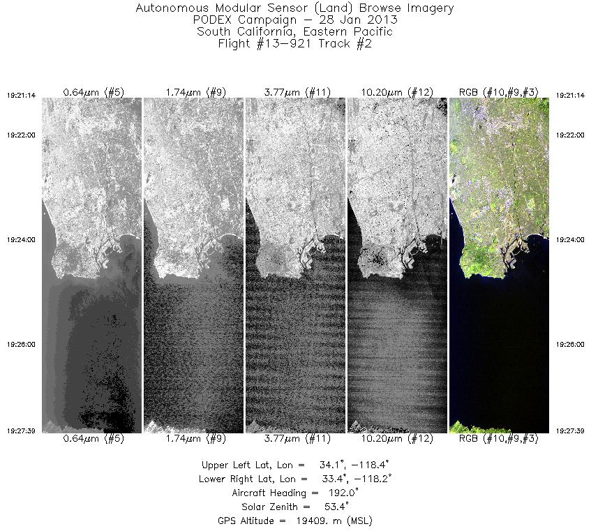 Image of selected bands from flight line 02