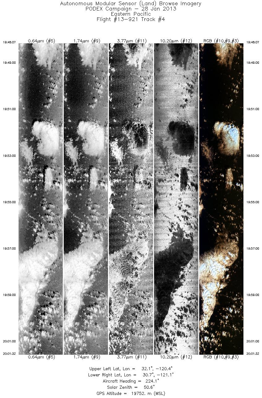 Image of selected bands from flight line 04