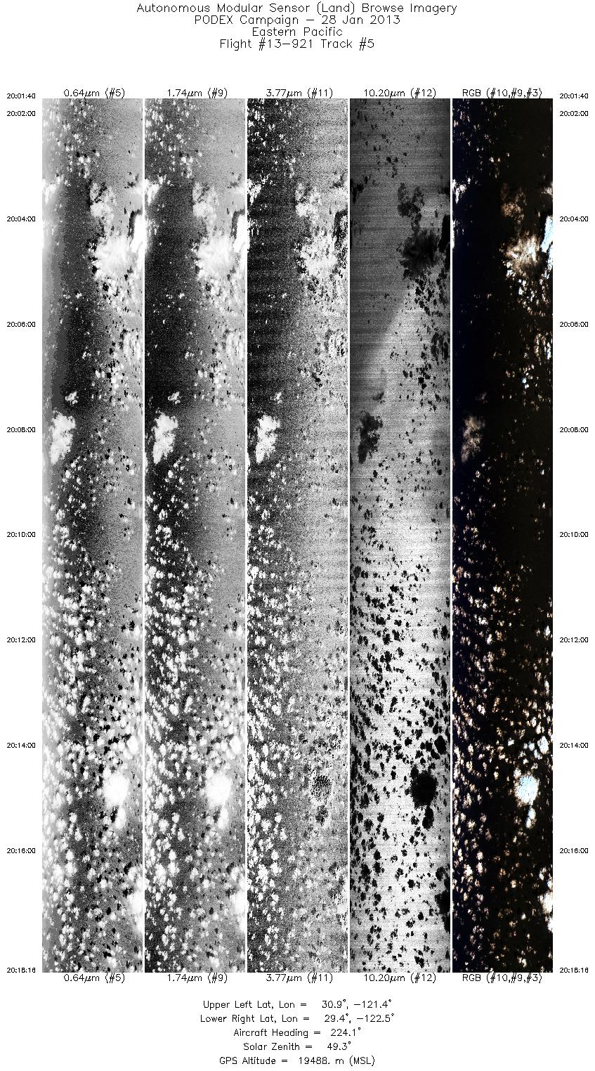 Image of selected bands from flight line 05