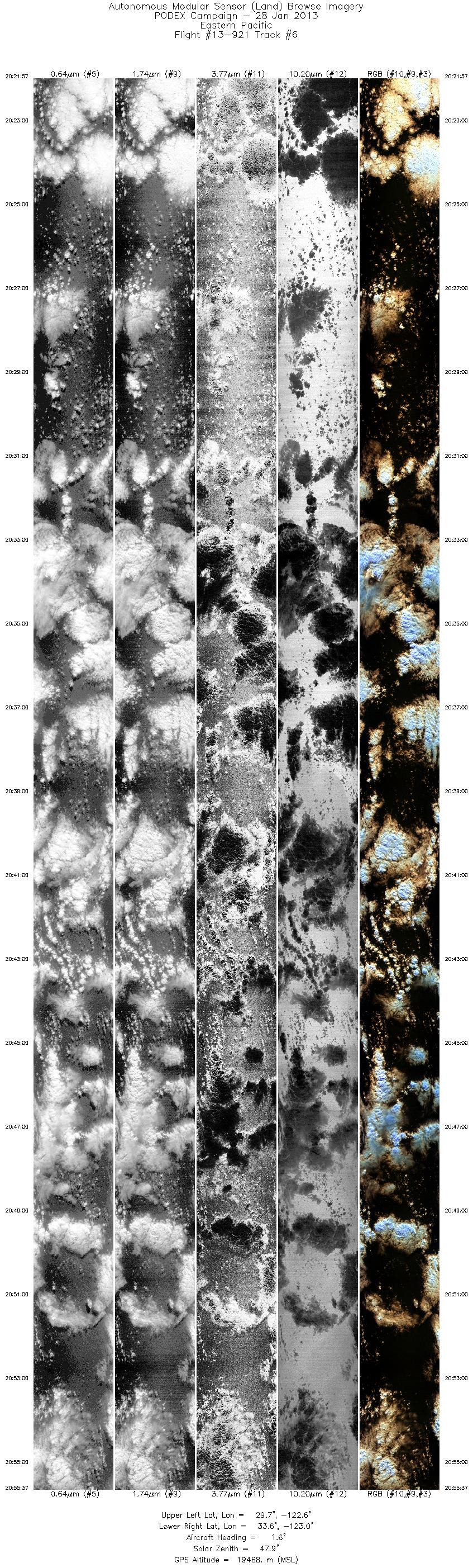 Image of selected bands from flight line 06