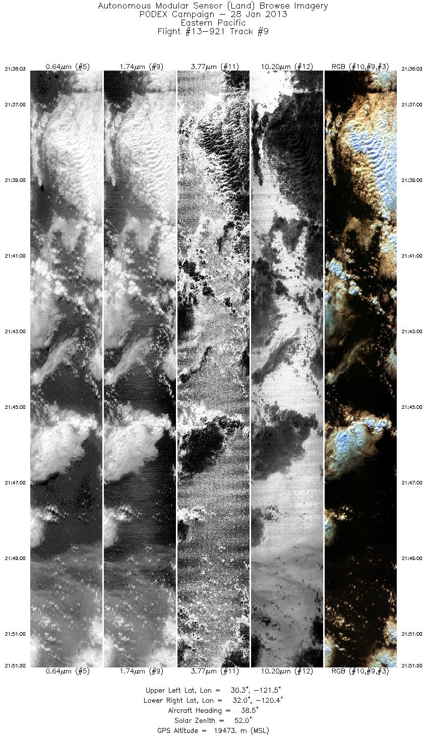 Image of selected bands from flight line 09