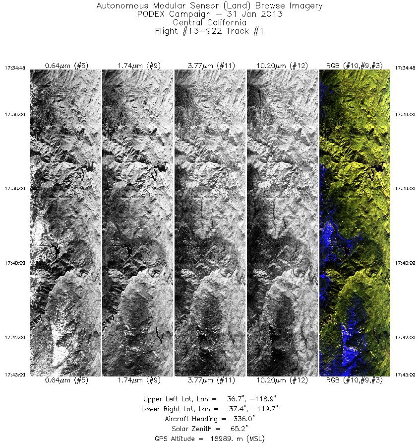 Image of selected bands from flight line 01