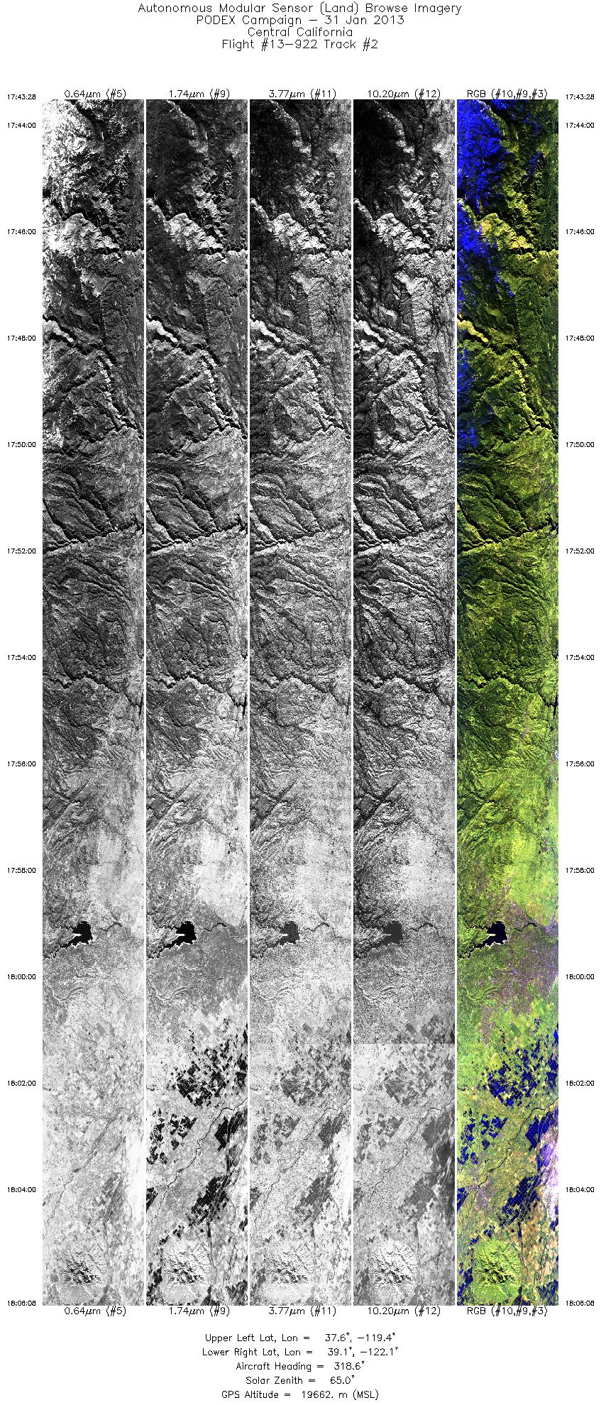 Image of selected bands from flight line 02