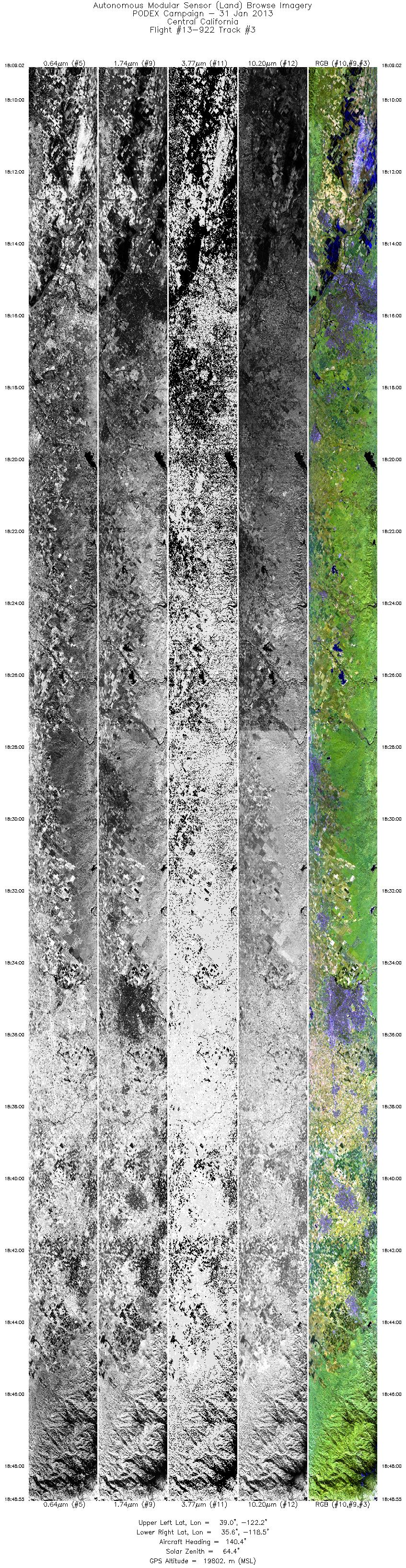 Image of selected bands from flight line 03