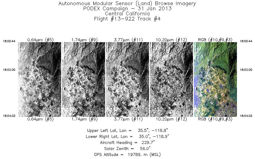 Image of selected bands from flight line 04