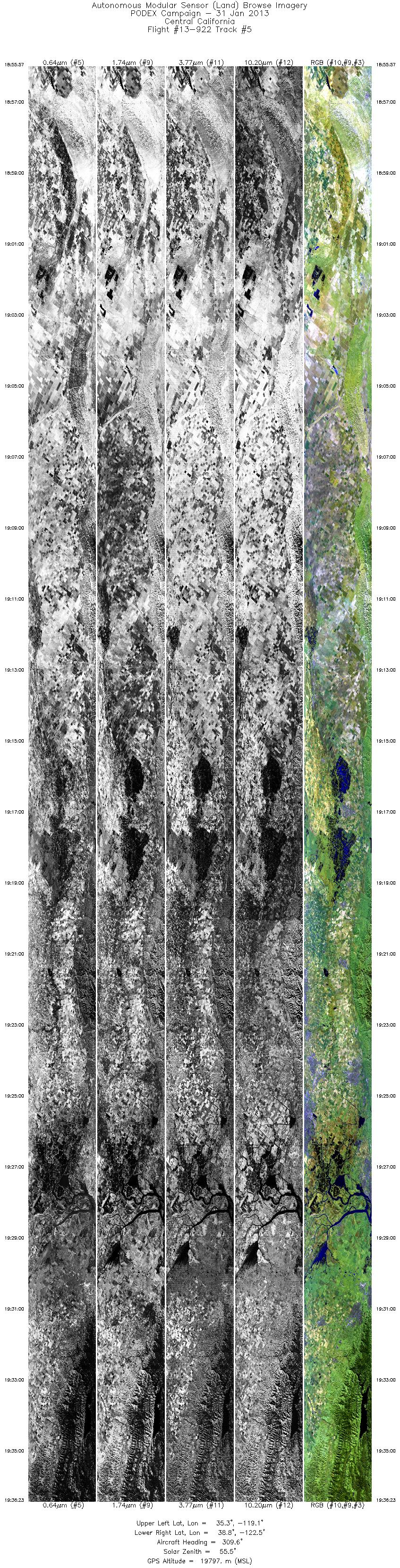 Image of selected bands from flight line 05