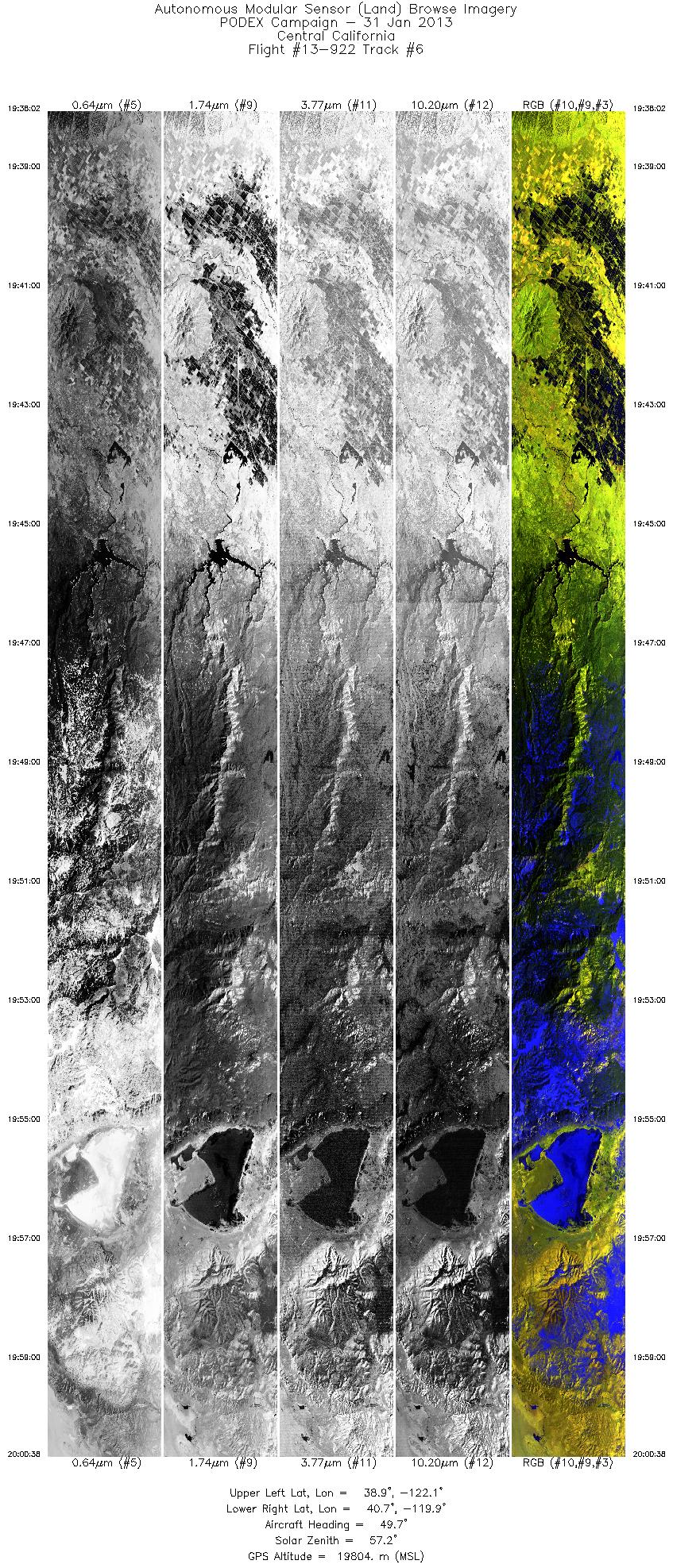 Image of selected bands from flight line 06