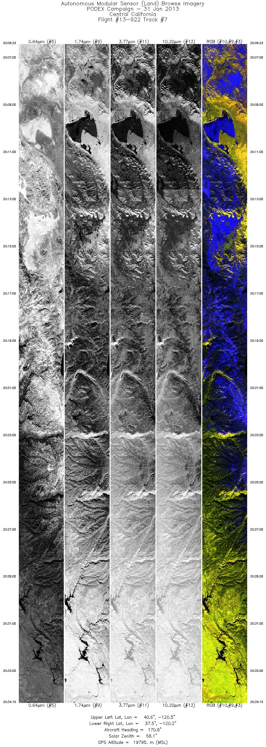 Image of selected bands from flight line 07