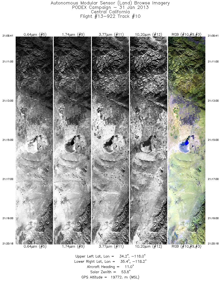 Image of selected bands from flight line 10