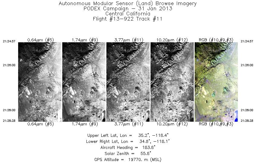 Image of selected bands from flight line 11