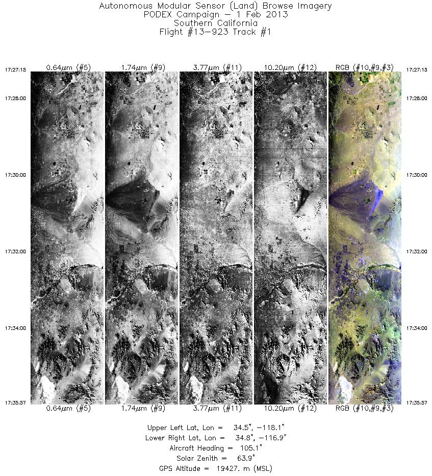 Image of selected bands from flight line 01