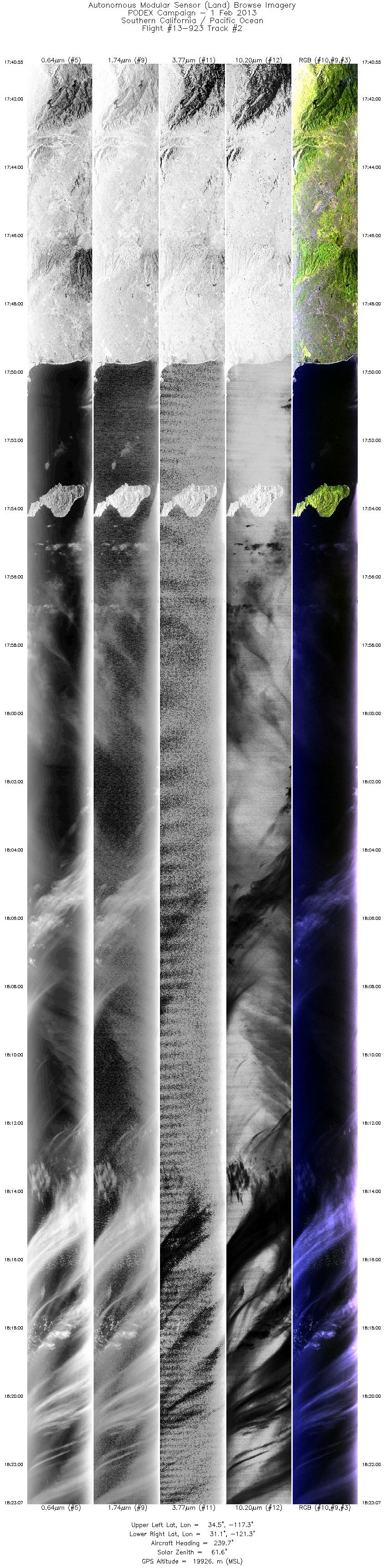 Image of selected bands from flight line 02