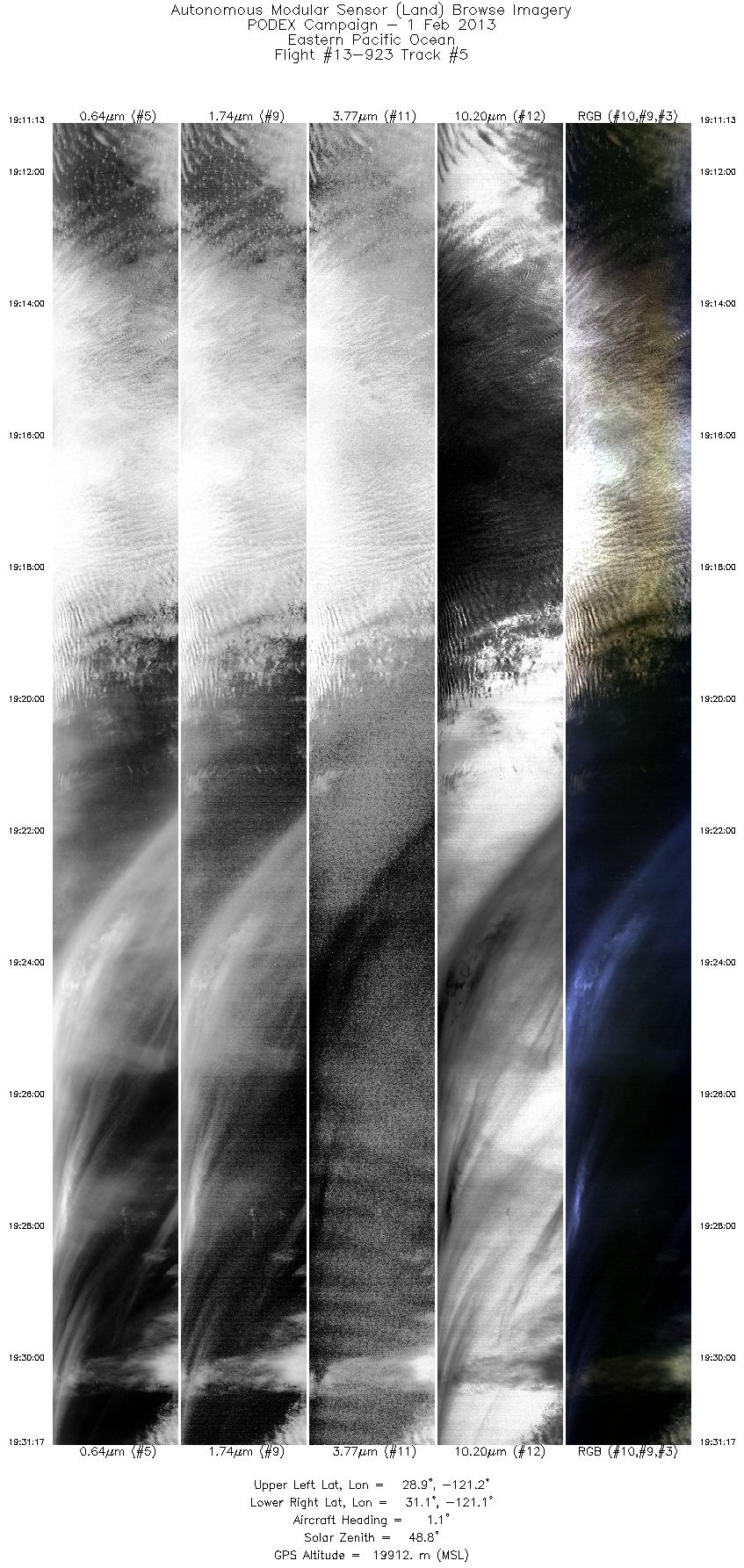 Image of selected bands from flight line 05